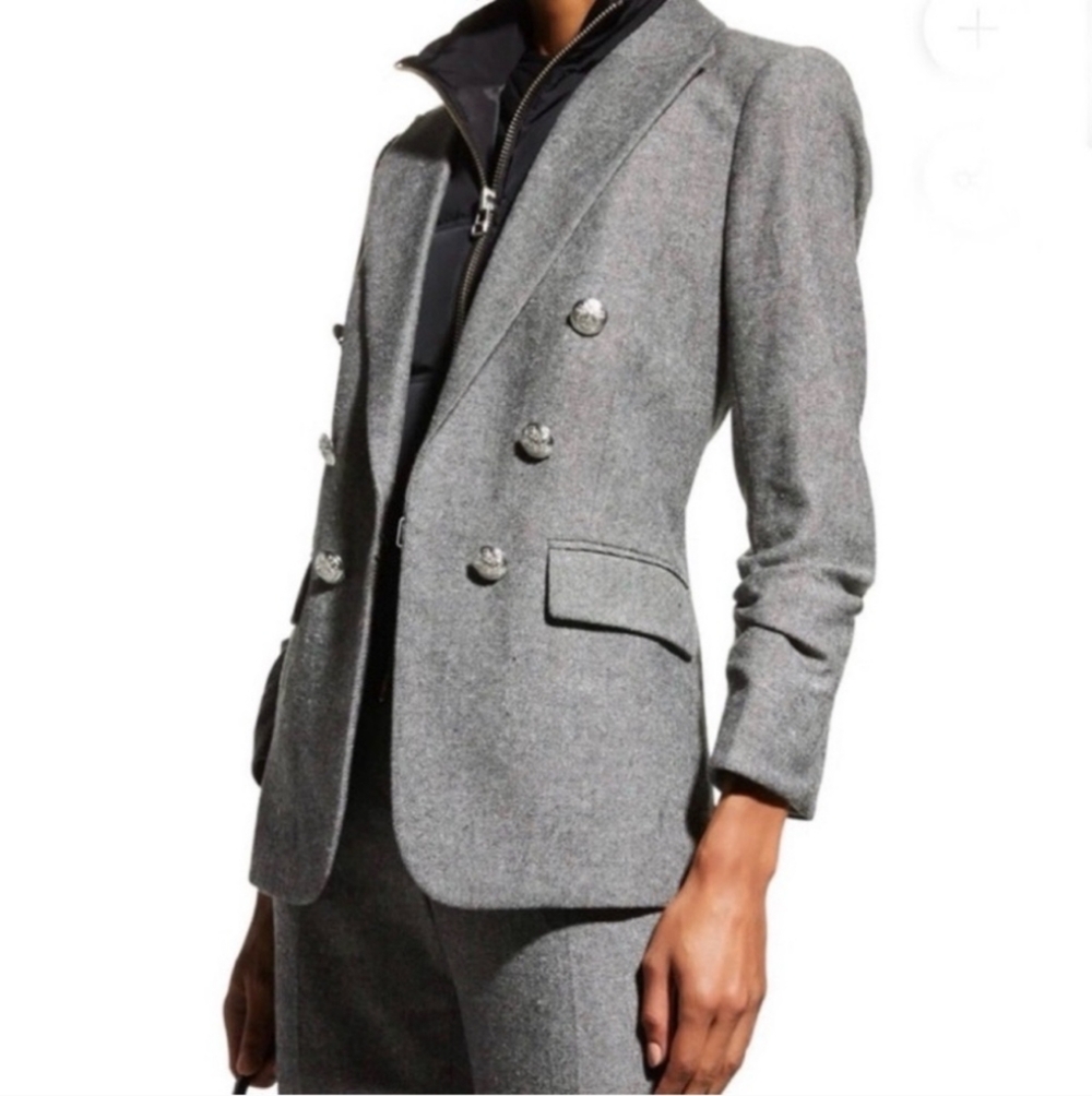 Veronica Beard Beacon Gray Dickey Jacket Blazer Plus Wool Size 14